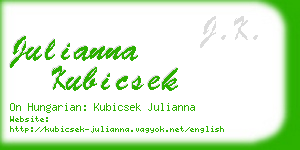 julianna kubicsek business card